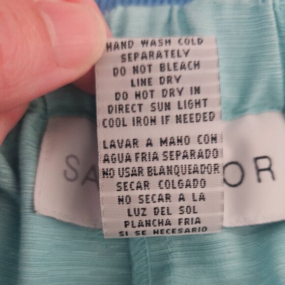 Sag Harbor 100% Silk Textured Blue Dress Pants Size 18 - Picture 4 of 9